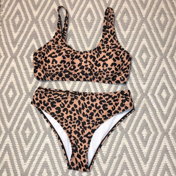 Shein 2 pc Bikini Leopard Print sz.M - Picture 1 of 4